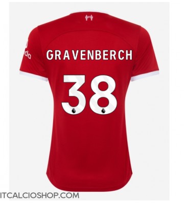 Liverpool Ryan Gravenberch #38 Prima Maglia Femmina 2023-24 Manica Corta